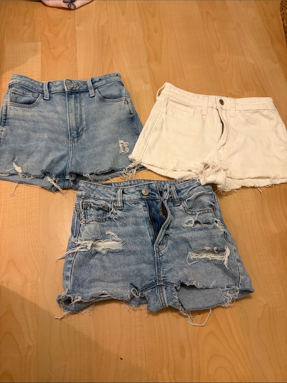 Jean Shorts Pack of 3, Hollister & American Eagle, 00&000